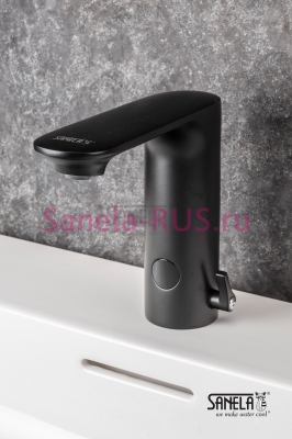 Сенсорный смеситель черного цвета SLU 63V арт: 03634 Sanela Чехия (фото, схема)