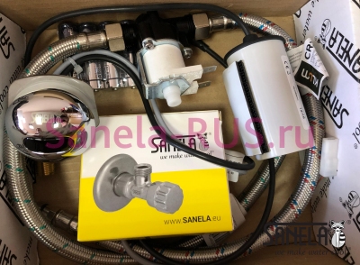 SLP 17AB Комплект для оборудования писсуара DOMINO автоматическим смывом 6В Sanela Чехия (фото, схема)