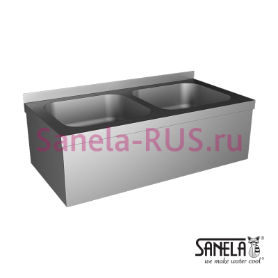 Нержавеющая двойная мойка с сенсорным смесителем SLUN 06EXB арт: 93066 Sanela Чехия (фото, схема)