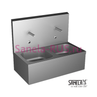 Нержавеющая двойная мойка с автоматическими смесителями SLUN 07ETB