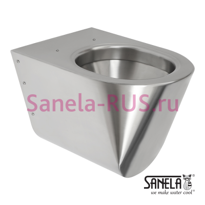Антивандальный нержавеющий подвесной унитаз SLWN 12 арт: 94120 Sanela Чехия (фото, схема)
