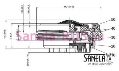 Экономичный аэратор 1,9 л/мин SLA 57B арт: 06571 Sanela Чехия (фото, схема)